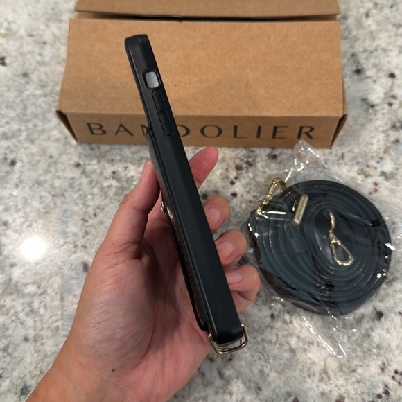 Bandolier Hailey Crossbody Phone Case in Black/Gold for Apple iPhone 14 Plus - Picture 4 of 10